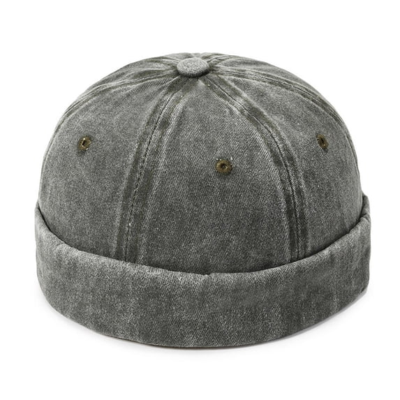 AWZXDE Men's Washed Denim Cap Retro Street Fashion Solid Color Summer Hat Lightweight Breathable Outdoor Casual Hop Style Headwear Green,One Size