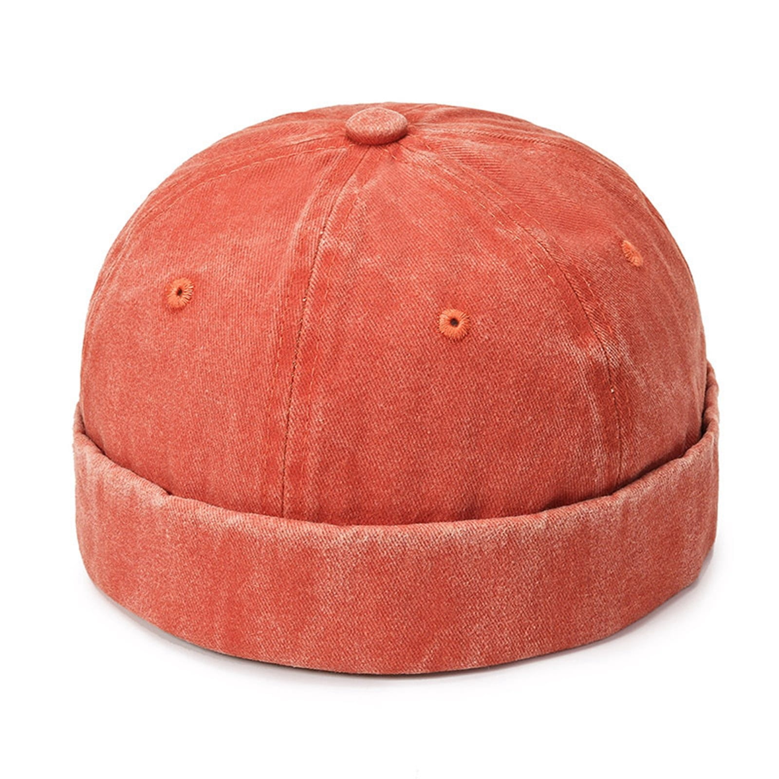 AWZXDE Men's Washed Denim Cap Retro Street Fashion Solid Color