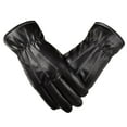 thumbnail image 1 of AWZXDE Men's Winter PU Leather Touchscreen Gloves with Brushed Inner, Windproof Riding Ski Gloves for Cold Black, 1 of 9