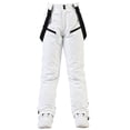 thumbnail image 1 of AWZXDE Men's Winter Ski Pants with Suspenders Buckle Insulated Warm Snowboard Overpants for Cold Weather White,M, 1 of 3