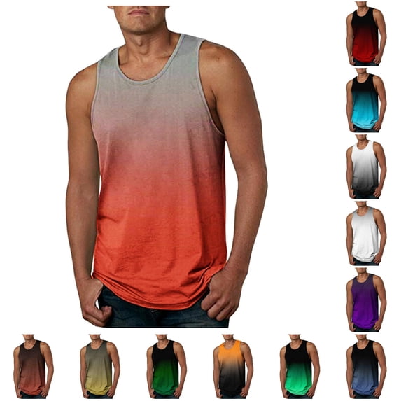 AWZXDE Men's Workout Running Shirts Sleeveless Daily Casual Loose Comfortable Top