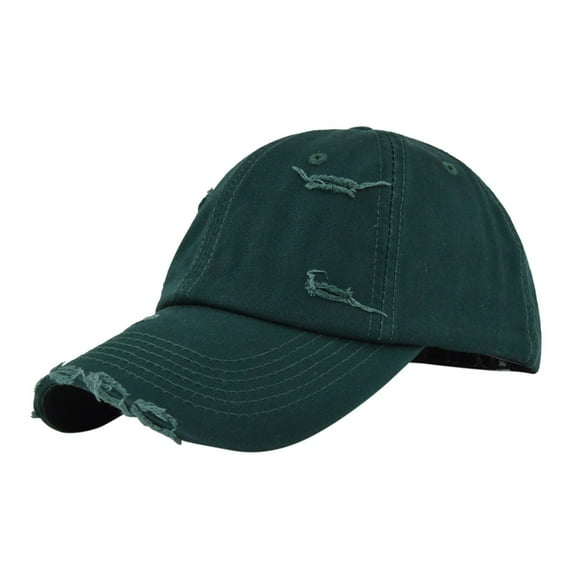 AWZXDE Mens And Womens Denim Retro Washed And Style Peaked Cap Solid Color Baseball Hat Green