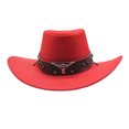 thumbnail image 1 of AWZXDE Mens Hats Pure Color Western Style Cowboy Top Hat for Jazz Performance Party and Fashion Clothing Accessory Red,M, 1 of 4