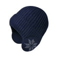 thumbnail image 1 of AWZXDE Mens Hats Winter Warm Knitted Beanie With Ear Warmers Lined For Cycling Outdoor Thickened Slouchy Cap Navy, 1 of 5