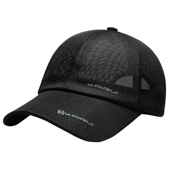 AWZXDE Mens Solid Color Baseball Cap with Mesh Panels for Outdoor Sports Breathable Lightweight Adjustable Fitted Hats for Men for Casual Purpose Use Black,One Size