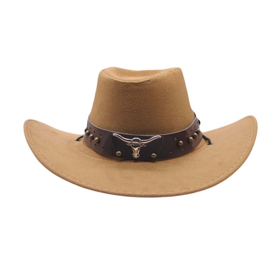 AWZXDE Mens Western Cowboy Style Hat Jazz Cowboy Hat Bowler Design For Themed Performances And Special Events Khaki