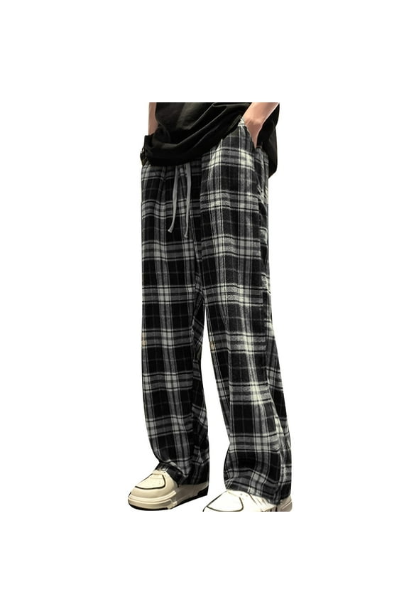 Mens and Womens Leisure Fashion Lightweight Casual Pants Comfortable Stretch Wide Leg Pant for Running Workout Casual Black,XXL