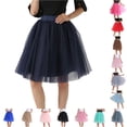 thumbnail image 1 of AWZXDE Midi Skirts for Women Solid Tulle Puffy Tutu Skirt Soft Casual Daily Leisure Party Half Skirt, 1 of 5