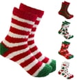thumbnail image 1 of AWZXDE Multipack Socks for girls Christmas Fuzzy Crew Socks Soft Cozy Holiday Socks for women winter indoor home wear, 1 of 3