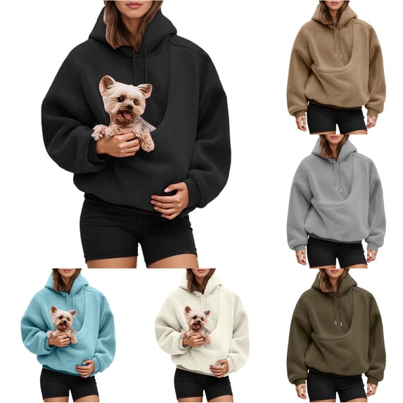AWZXDE Oversized Hoodie Pet Carrier Pouch Sweatshirt with Pocket for Small Dogs Cats