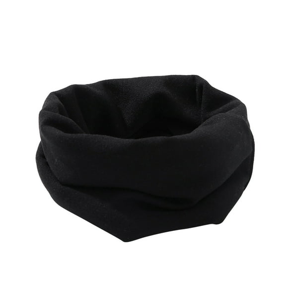 AWZXDE Scarf For Kids Boys Girls Solid Color Soft-Lined Neck Warm Bib Set For Autumn Winter Cold Proof Black