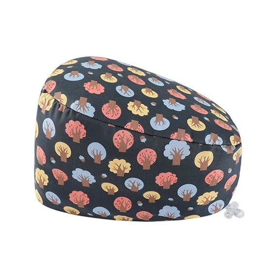 AWZXDE Scrub Hat Adjustable Print Cap For Doctors and Comfortable Beret Coffee,A