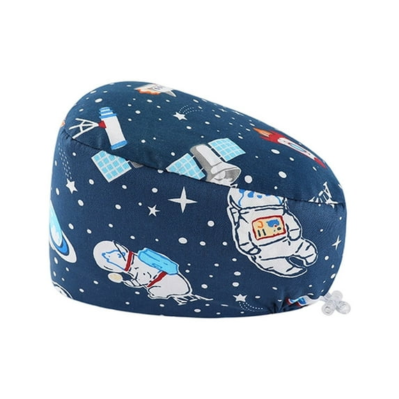AWZXDE Scrub Hat Adjustable Print Cap For Doctors and Comfortable Beret Navy,A