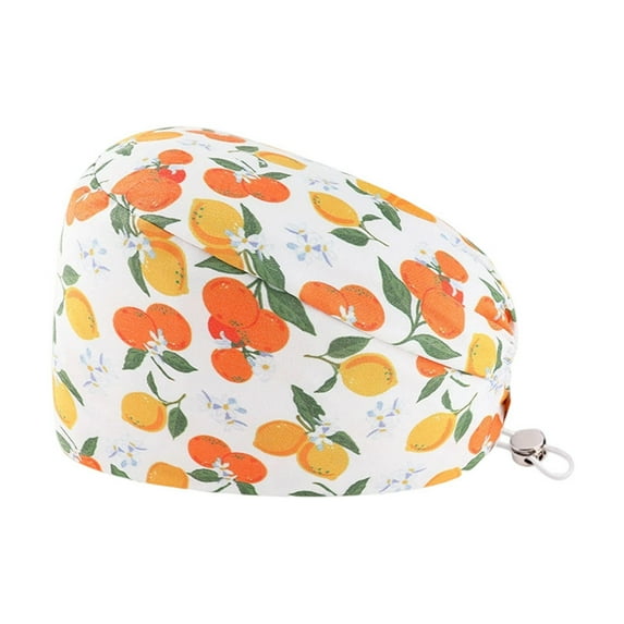 AWZXDE Scrub Hat Adjustable Print Cap For Doctors and Comfortable Beret Orange,A