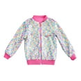 thumbnail image 1 of AWZXDE Shine Girls Baseball Jacket Soft Loose Fit Outerwear For Fall Casual Wear And School Multicolour, 1 of 3