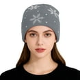 thumbnail image 1 of AWZXDE Snowflake Encrusted Knitted Winter Hat Warm Woolen for Cold Weather Gray, 1 of 4