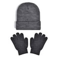 thumbnail image 1 of AWZXDE Soft Kids Winter Hat With Mittens Set Kids Hats And Gloves Soft Lined Cap For Boys Girls Toddler Cold Weather Grey, 1 of 5