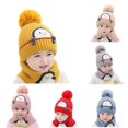 thumbnail image 1 of AWZXDE Soft Warm Knitted Winter Hood Hat With Earflap Scarf For Infant Baby Boys Girls, 1 of 4