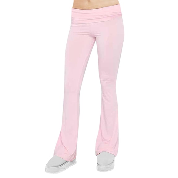 AWZXDE Solid Color Casual Women's Yoga Pants High Elasticity Comfortable Long Wide Leg Daily Versatile Fashion for Women Light Pink,XL