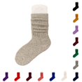 thumbnail image 1 of AWZXDE Solid Color Slouchy Knee High Socks Ribbed Knit Scrunch Casual Warm Calf Socks Soft Stretchy Winter Socks for Holiday Daily Dress Up Matching Outfits Light Gray - 0-2 years, 1 of 4