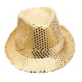 thumbnail image 1 of AWZXDE Sparkling Sequined Performance Cowboy Cap for Stage Shows and Dance Events Gold, 1 of 3