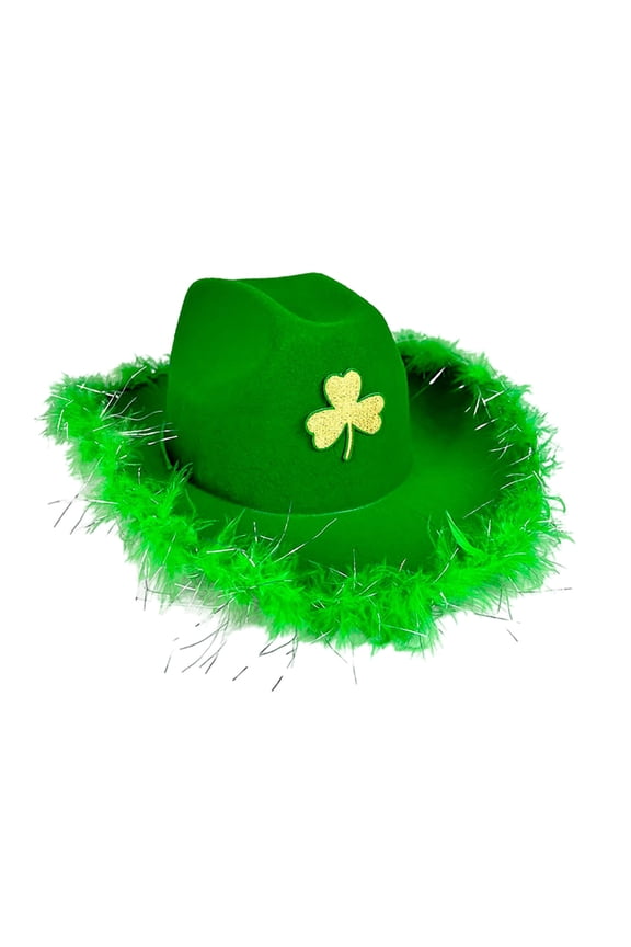 St Patricks Day Party Casual Style Hat Performance Irish Style Bucket Hat With Unique Edge Green