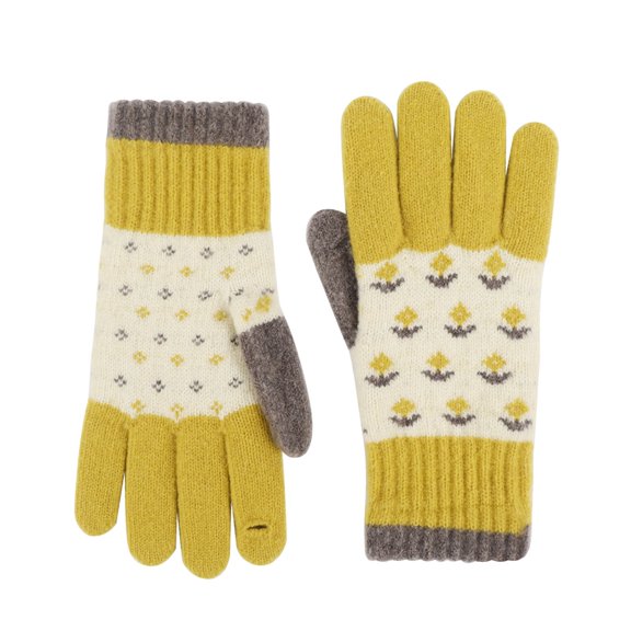 AWZXDE Stretchy Winter Knitted Gloves Full Finger Design for Men Women and Teens - Comfort and Style for Cold Days Yellow,One Size