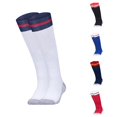 thumbnail image 1 of AWZXDE Striped KneeâHigh Socks Nonâ Grip Athletic Football Socks Breathableed Sports Socks for Youth Adult Team Training White - 7-12 Years, 1 of 4