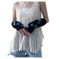 thumbnail image 1 of AWZXDE Women Star Knit Fingerless Gloves Arm Warmers Womens Gloves For Fall Winter Fashion Accessories And Style Black, 1 of 6