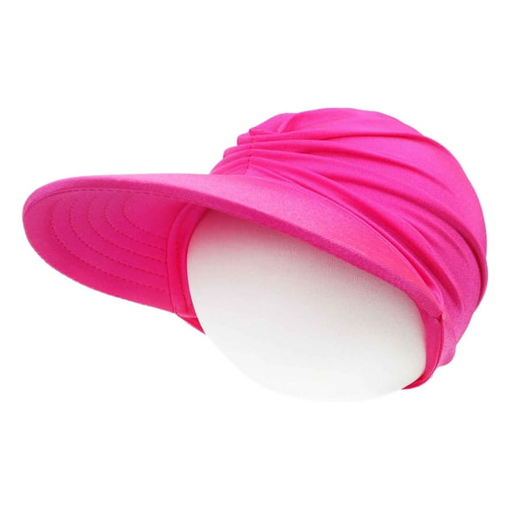 AWZXDE Sun Visor Hats For Women Beach Hat Packable Wide Brim With Ponytail Hole Summer Sunhat For Sports Hot Pink