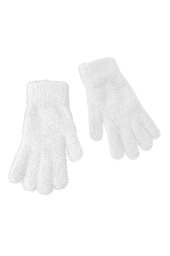 Thermal Knitted Touchscreen Mittens for Winter Riding Outdoor Sports Ideal for Cycling Running Hiking in Cold Weather White,One Size