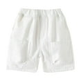 thumbnail image 1 of AWZXDE Toddler Boys Jogger Shorts For Boys Solid Color Casual Summer Shorts Comfortable Elastic Waist Fashionable White，18-24 Months, 1 of 3
