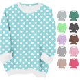 thumbnail image 1 of AWZXDE Toddler Girl Clothes Polka Dot Print Crewneck Sweatshirt Toddlers Girl Outfits Long Sleeve Casual Pullover Tops Light Blue - 12-18 Months, 1 of 4