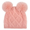 thumbnail image 1 of AWZXDE Baby Knit Winter Hat With Double Balls And Bear Design Baby Hats Warm Toddler Hats Soft Cute Caps Red, 1 of 3