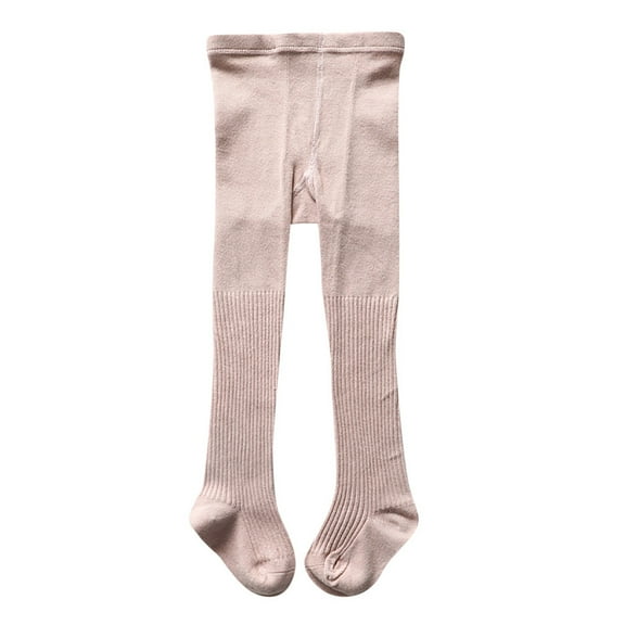 AWZXDE Toddler Girls Pure Color Stretchy Leggings High Elastic Waistband Cozy Warm Knitted Tights for School Comfortable Bottoms Pink,21