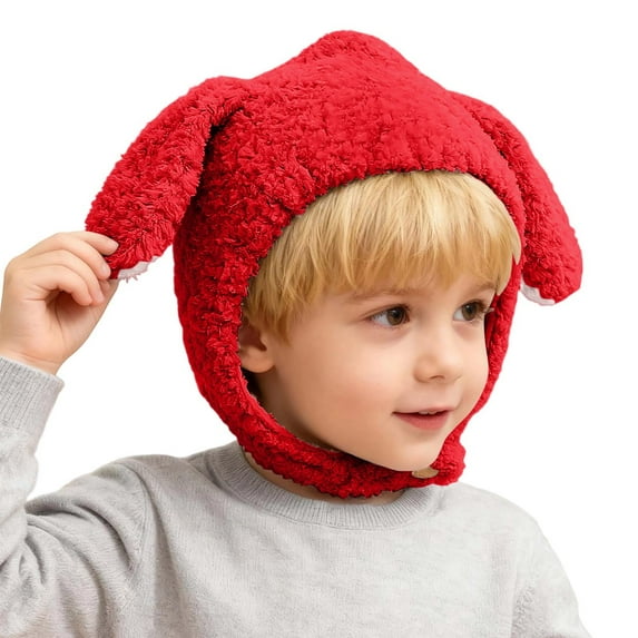 AWZXDE Toddler Hat Winter Baby Earflap Hat With Adorable Soft Knitted For Boys Girls Cozy Warm Baby Cap Red