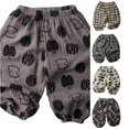thumbnail image 1 of AWZXDE Toddler Muslin Jogger Pants Elastic Waist Printed Harem Trousers Lightweight Loose Kids Bottoms Breathable Baby Pants For Boys Girls Summer Daily Wear - 3-4 Years, 1 of 4