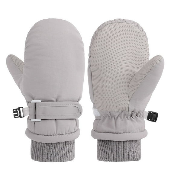 AWZXDE Toddler Skiing Mittens Winter Gloves for Boys Girls Outdoor Cold Weather Grey
