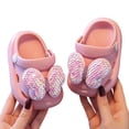 thumbnail image 1 of AWZXDE Toddler Slippers For Girls Summer Clog Shoes With Bow For Ages 1-3 Years Soft Sole Non Breathable Baby Bath Slides Pinkï¼15-18 Months, 1 of 8