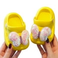 thumbnail image 1 of AWZXDE Toddler Slippers For Girls Summer Clog Shoes With Bow For Ages 1-3 Years Soft Sole Non Breathable Baby Bath Slides Yellowï¼15-18 Months, 1 of 6
