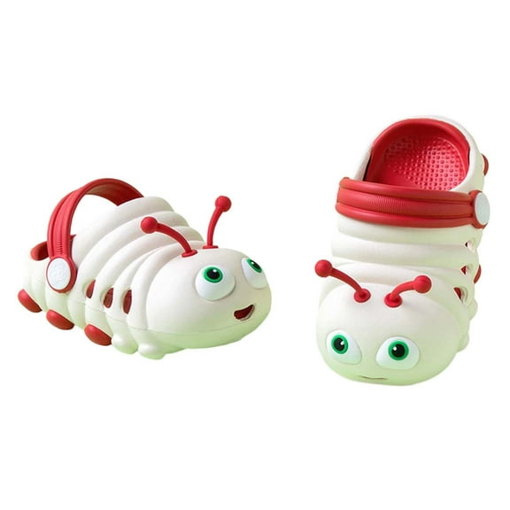 AWZXDE Toddler Slippers Summer Clog Shoes With Cartoon Design Soft Breathable Sole Lightweight Non Indoor Outdoor Slides For Baby Boys And Girls Redï¼18-24 Months
