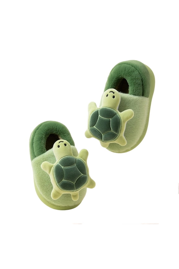 Toddler Slippers For Winter Warm Booties With Cute Turtle Cartoon Design Soft Sole Cozy Non Indoor Footwear For Baby Boys And Girls Greenï¼5 Years