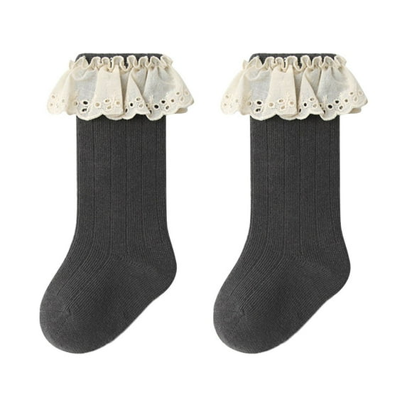 AWZXDE Toddler Socks Indoor Slipper Shoes with Antislip Sole and Lace Ruffle Design