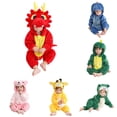 thumbnail image 1 of AWZXDE Toddlers Outfits Animal Themed Hooded Romper Assorted Styles Full Zip Long Sleeve Casual Cosplay Jumpsuit Red - 6-12 Months, 1 of 7