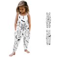 thumbnail image 1 of AWZXDE Toddlers girl halloween Girls Jumpsuits Rompers For Girls Spaghetti Strap Jogger Jumpsuit Hand Drawn Bat Print Elastic Side Pockets Halloween Holiday Outfits Bronze - 1-2Years, 1 of 4