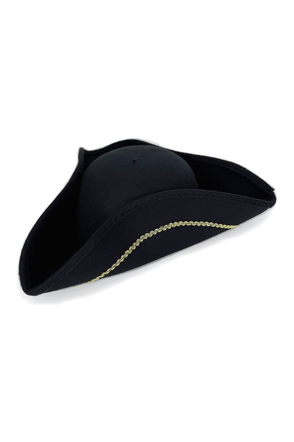 Triangular Tricorn Hat for Stage Performances Events and Parties Black,One Size