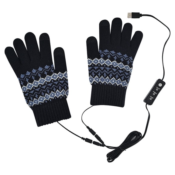 AWZXDE USB Heated Gloves For Men And Women Mitten Hand Warmers With Double Heating Adjust Temperature For Indoor Outdoor B