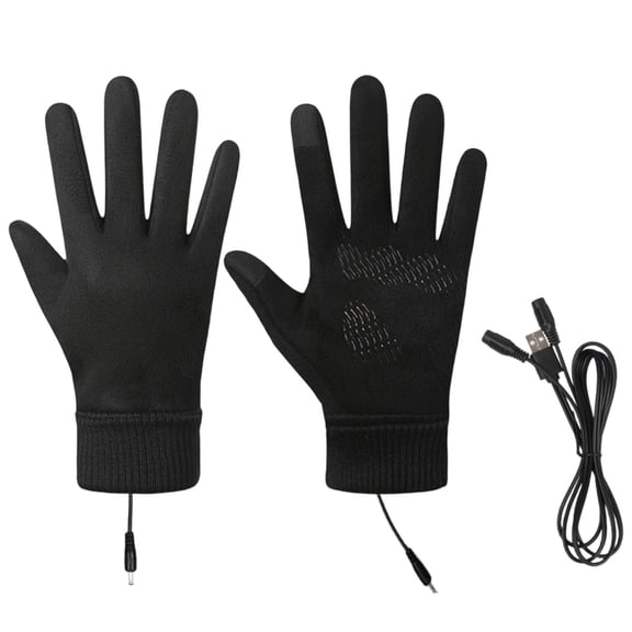 AWZXDE USB Heated Gloves For Outdoor Sports Cycling Cold Proof Non- Touchscreen Warm And Comfortable Black