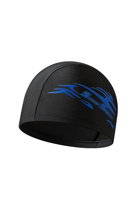 Uncut Long Hair Swimming Cap for Adult Training Large Beret Design Men and Women Blue,One Size
