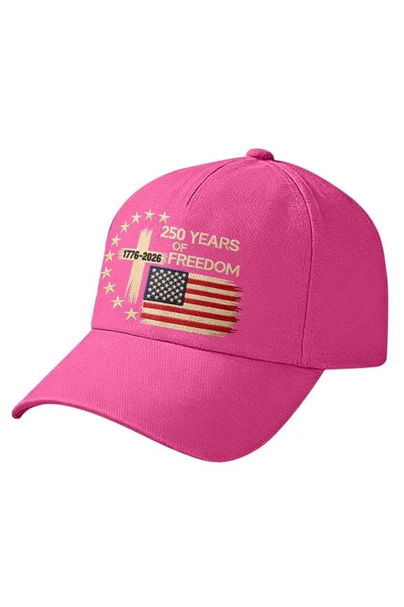 Unisex Baseball Cap With Printed Brim Sun Adjustable Hat For Outdoor Sports And Daily Wear Hot Pink,One Size